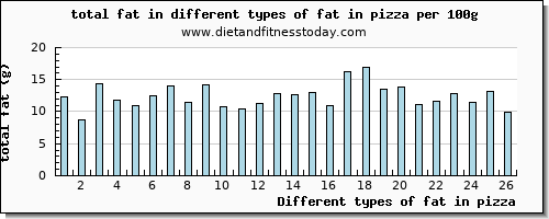 fat in pizza total fat per 100g